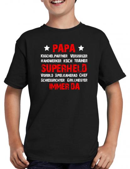Papa Superheld und immer da! Vatertag Trainer T-Shirt 