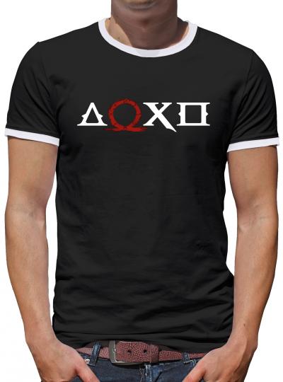 Mythological Button Kontrast T-Shirt Herren 