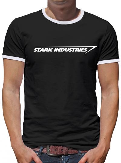 Stark Industries Logo Kontrast T-Shirt Herren Schwarz | S