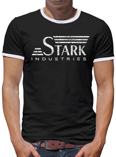 Stark Industries Retro Kontrast T-Shirt Herren Schwarz | XL