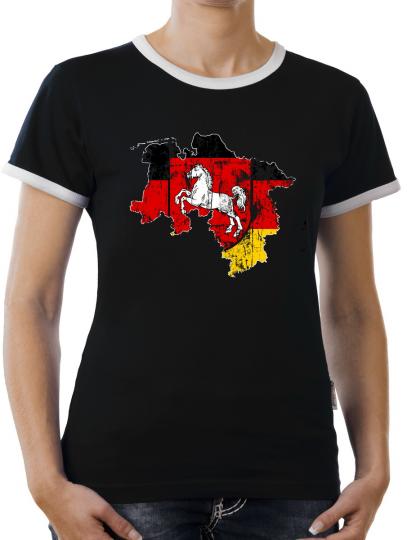TLM Niedersachsen Bundesland Kontrast T-Shirt Damen 