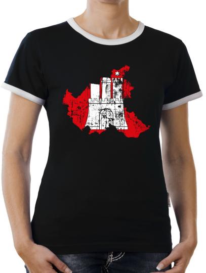 TLM Hamburg Hansestadt  Bundesland Kontrast T-Shirt Damen 