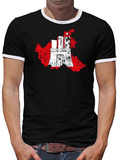 Hamburg Hansestadt  Bundesland Kontrast T-Shirt Herren 