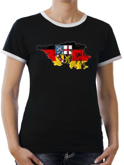 TLM Saarland Bundesland Kontrast T-Shirt Damen 