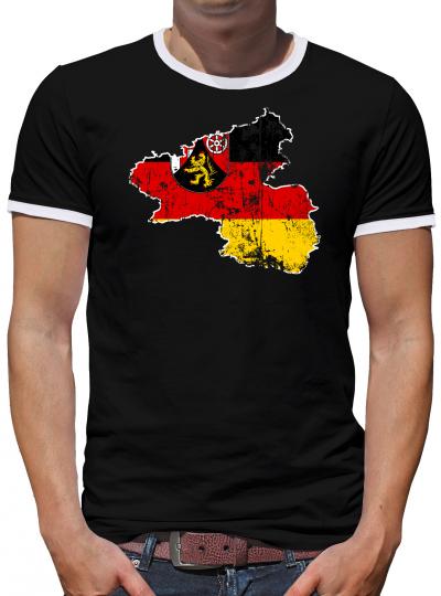 Rheinland Pfalz Bundesland Kontrast T-Shirt Herren 