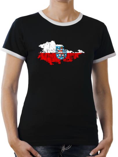 TLM Thüringen Bundesland Kontrast T-Shirt Damen 