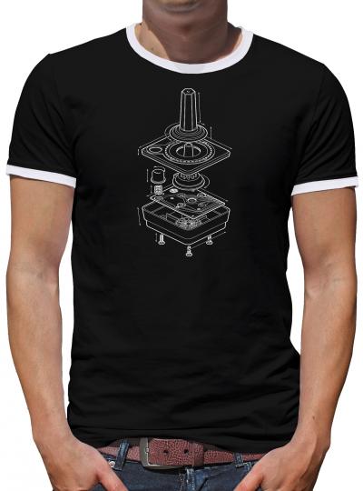 Joystick Blue Print Kontrast T-Shirt Herren Schwarz | XL