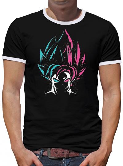 Goku Blue Rose Kontrast T-Shirt Herren 
