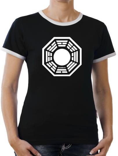 TLM Dharma Lost The Pearl Logo Kontrast T-Shirt Damen 