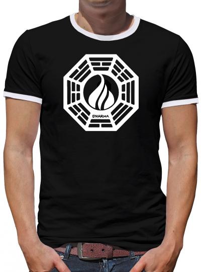 Dharma Lost The Flame Logo Kontrast T-Shirt Herren 