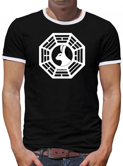 Dharma Lost The Looking Glass Logo Kontrast T-Shirt Herren 