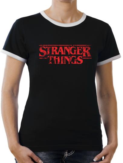 TLM Stanger Logo Things Kontrast T-Shirt Damen Schwarz | M