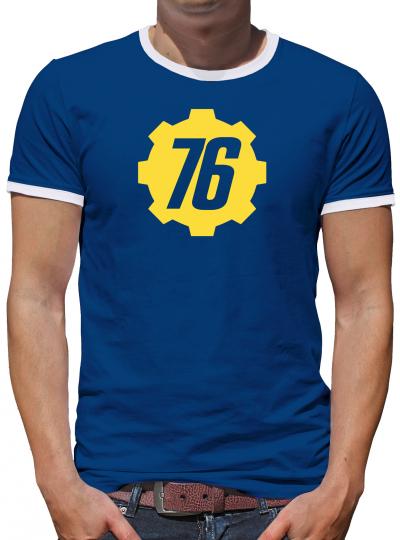 Vault 76 Tec Inc Kontrast T-Shirt Herren Royalblau | L