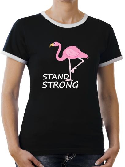 TLM Stand Strong Flamingo Kontrast T-Shirt Damen 