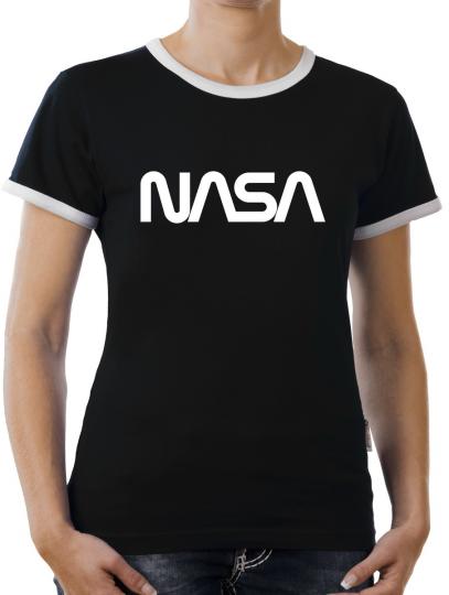 TLM Nasa Worm Logo Kontrast T-Shirt Damen 