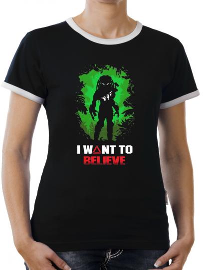 TLM Predator I want to believe Kontrast T-Shirt Damen 