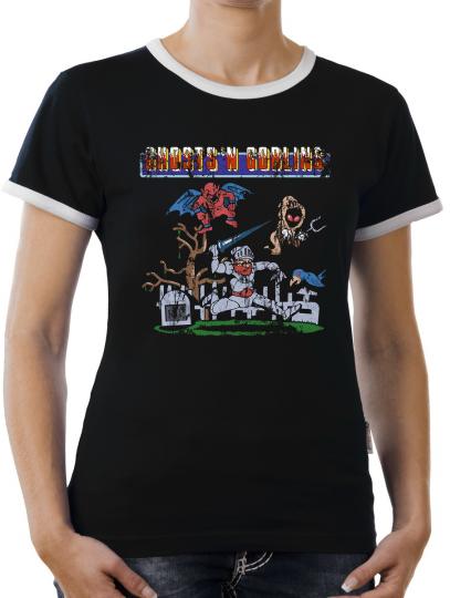TLM Ghost N Goblins Arcade Gamer Kontrast T-Shirt Damen 