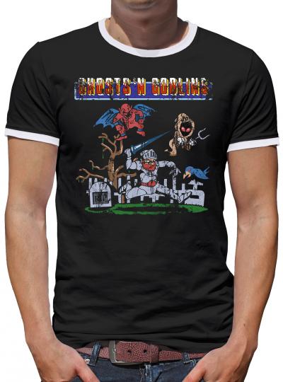 Ghost N Goblins Arcade Gamer Kontrast T-Shirt Herren Schwarz | L