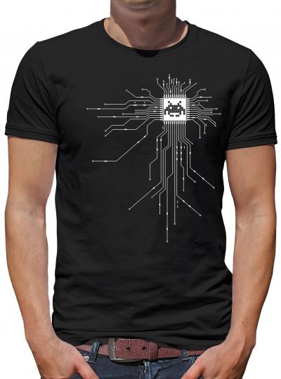 Nerd CPU Cyborg Computer Chip T-Shirt XXL