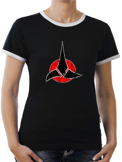 TLM Klingonen Symbol Kontrast T-Shirt Damen 