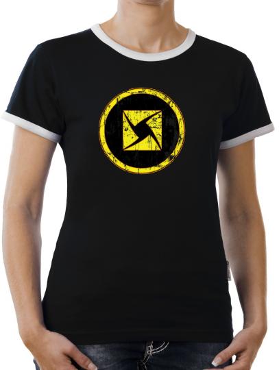 TLM Battlestar Colonial Viper Symbol Logo Kontrast T-Shirt Damen 