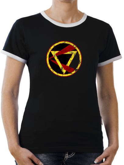 TLM Battlestar Cylon Symbol Logo Kontrast T-Shirt Damen 