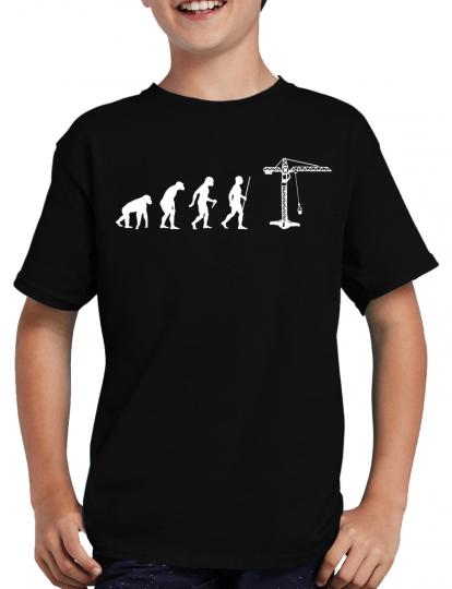 Evolution Kran T-Shirt Bau Sprche Beruf Fun 