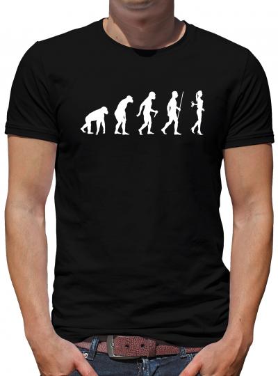 Evolution Aufziehpuppe T-Shirt Nerd Geek Lustig 