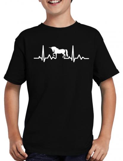 Herzschlag Einhorn T-Shirt Herzfrequenz Heart EKG 