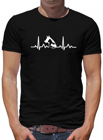 Herzschlag Hund Katze Maus T-Shirt Herzfrequenz EKG Heart 