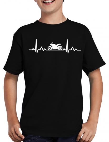 Herzschlag Motorrad T-Shirt EKG Heart Herz 