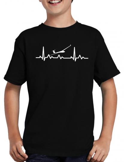 Herzschlag Segelflieger T-Shirt EKG Heart Herz 