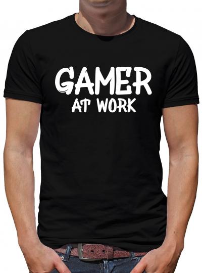 Gamer at Work T-Shirt Herren geek Player Zocken 8 Bit 