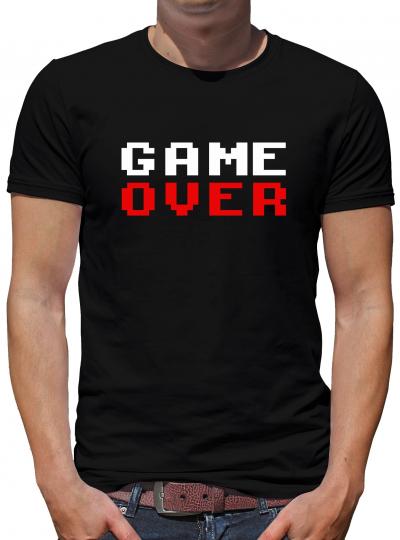 Game over T-Shirt Herren geek Player Zocken 8 Bit L