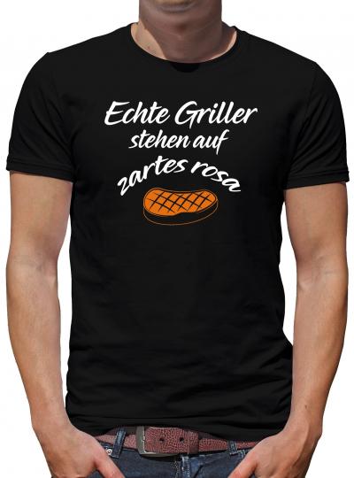 Echte Griller stehen auf rosa T-Shirt Herren Grillen BBQ Party Bier 