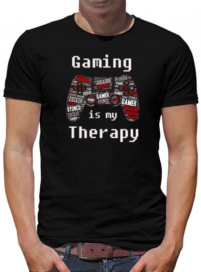 Gaming is my Therapy T-Shirt Herren Gamer 8 Bit Arcade 