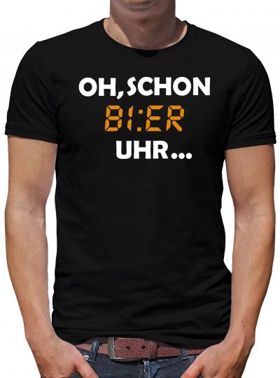 Oh, schon Bier Uhr T-Shirt Herren Fun Humor Spruch 