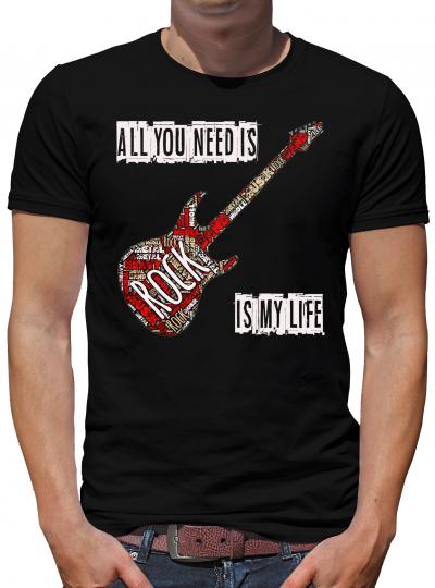 Rock is my Life T-Shirt Herren Rock Metal Sound XL
