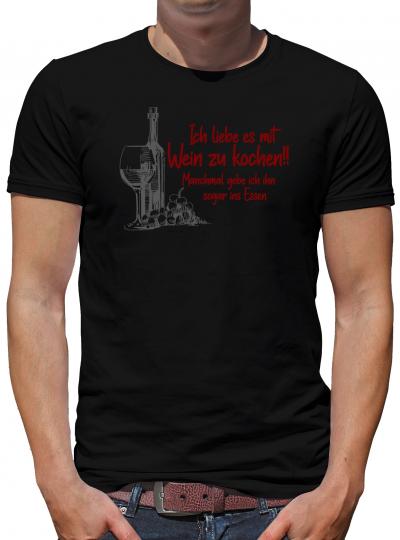 TShirt-People Ich liebe es mit Wein zu kochen T-Shirt Herren XL Schwarz XL