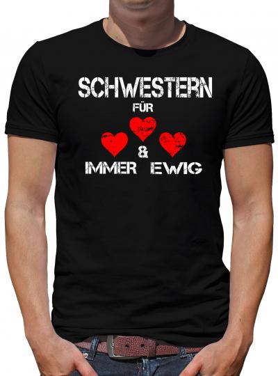 TShirt-People Schwestern für immer und ewig T-Shirt Herren M Schwarz M