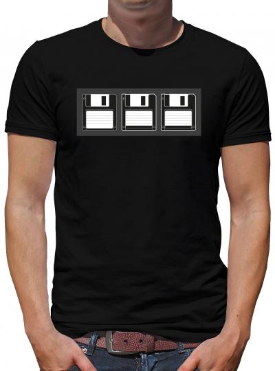 TShirt-People Retro Diskette lineart T-Shirt Herren 