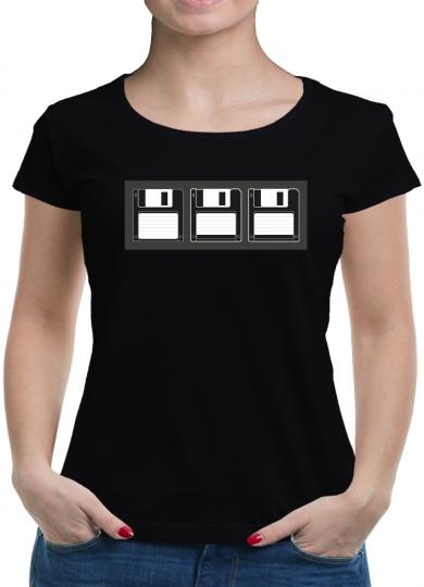 TShirt-People Retro Diskette lineart T-Shirt Damen 