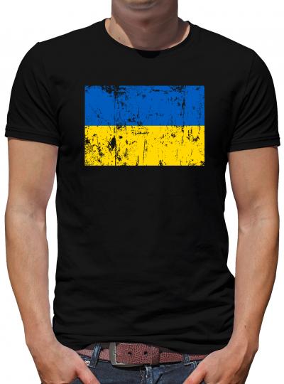 TShirt-People Ukraine Vintage Flagge T-Shirt Herren 