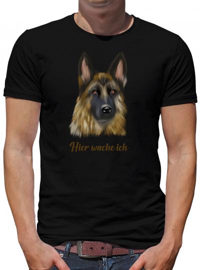 TShirt-People Hier wache ich T-Shirt Herren 