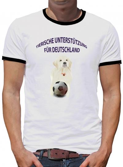 TShirt-People Tierische Unterstützung Kontrast T-Shirt Herren 