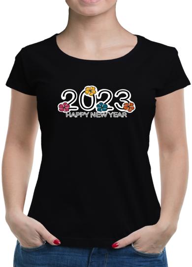 TShirt-People Happy New Year Flowers T-Shirt Damen 