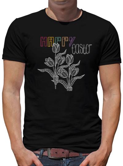 TShirt-People Happy Easter Flowers T-Shirt Herren 