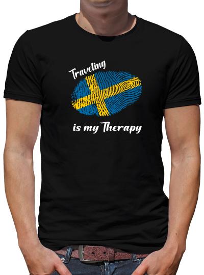 TShirt-People Traveling is my Therapy Schweden T-Shirt Herren 