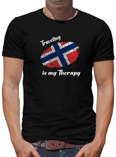 TShirt-People Traveling is my Therapy Norwegen T-Shirt Herren 