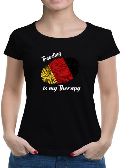 TShirt-People Traveling is my Therapy Deutschland T-Shirt Damen 